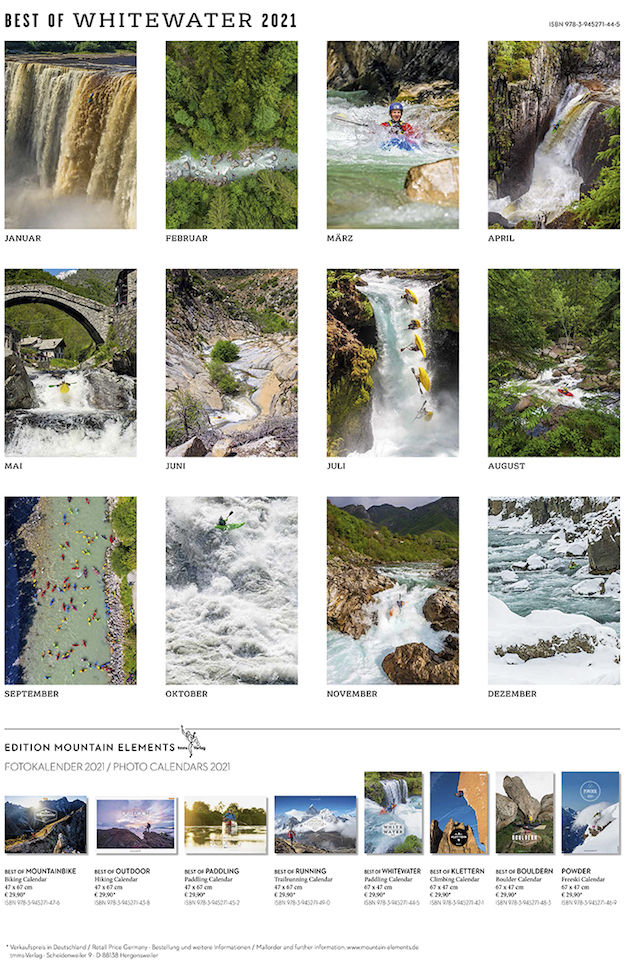 Calendar Whitewater 2021 Le Canotier, your online bookstore dedicated
